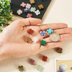 22 Pcs Natural Gemstone Cross Beads 12.5-13mm Cross Crucifix Beads Mixed Turquoise Bead Crystal Crucifix Charms for Easter Holiday Eid Mubarak Ramadan Jewelry Making - color: 11 Colors-Mix Stones
