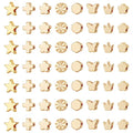 PH PandaHall 14K Gold Beads Spacers, 80pcs Flower Spacer Beads Metal Star Crown Cross Charm Long-Lasting Loose Beads for Necklace Bracelet Earring Wedding Valentine Mother's Day Thanksgiving 8 Styles