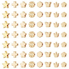 PH PandaHall 14K Gold Beads Spacers, 80pcs Flower Spacer Beads Metal Star Crown Cross Charm Long-Lasting Loose Beads for Necklace Bracelet Earring Wedding Valentine Mother's Day Thanksgiving 8 Styles