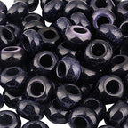 TUMBEELLUWA Natural Gemstone Beads for Jewelry Making, Rondelle Large Hole Loose Beads Pack of 15,Blue Sand Stone(8x14 mm) - color: Dark Blue