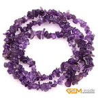 GEM-Inside Amethyst 7-8MM Chips Beads Natural Gemstone for Bracelet Necklace Jewelry Making 34 Inches - color: Amethyst