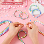 Pandahall 10 Strands 6mm Polymer Clay Beads Colorful Flat Pearlized Heishi for Friendship Bracelet Kit, Necklaces, Earring Jewelry Supplies - color: 10 Colors - Pearlized