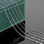 UMAOKANG 33ft Bead Chain for Jewelry Making Stainless Steel Cable Link Chain Spool Lavender Beaded Bracelet Chain with Open Jump Rings and Lobster Clasps - color: Lavender Bead-Steel