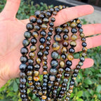 90pcs Adabele Natural Blue Golden Tigers Eye Healing Gemstone 4mm (0.16 Inch) Small Round Beads Gem Stone Spacer for DIY Craft Jewelry Making GS23-4 - color: Golden Blue Tiger Eye Stone, size: 4mm (90pcs/1 Strand)
