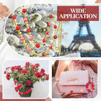 Ferreve 20 Pcs Chunky Bubblegum Beads 20mm Focal Pen Large Rhinestone Pearl Beads for DIY Beadable Pen School Jewelry Making Keychain Craft Making(Red) - color: Red