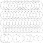 Pndeyo 280pcs Hypoallergenic Earring Beading Hoops, Metal Round Hoop Earrings Findings, Open Earring Wire Ring Accessories for Jewelry Making- Silver - color: Silver-280pcs
