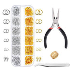 Paxcoo 1200Pcs Open Jump Rings and Lobster Clasps Jewelry Findings Kit with Pliers for Jewelry Making (Silver and Gold) - color: Silver and Gold
