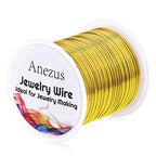 22 Gauge Jewelry Wire, Anezus Craft Wire Tarnish Resistant Copper Beading Wire for Jewelry Making Supplies and Crafting (Gold, 49 Yards/45 Meters) - color: Gold