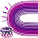 MIIIM 3600 PCS 10 Strands Clay Beads Polymer Clay Beads for Jewelry Making, Vinyl Heishi Beads 6mm for Surfer Bracelets Necklace Making (Purple) - color: Purple