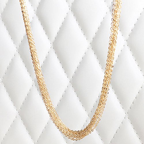 10PCHN 10pcs 17.5inch 16K Gold Plated Finished Cable Chain Necklace Bulk Discount Jewelry Supply - color: Gold