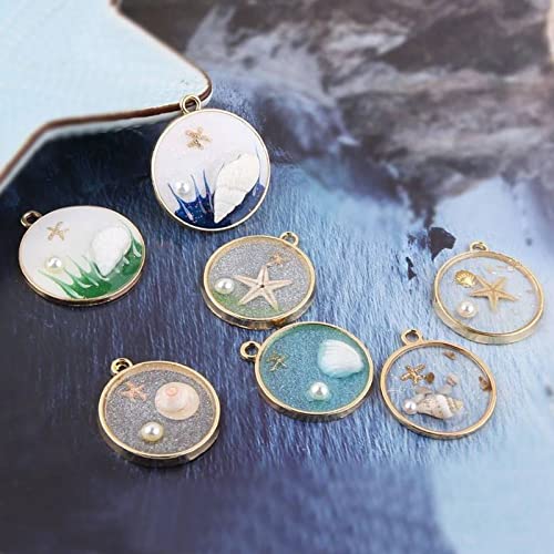 40pcs Hollow Mold Resin Pendants - Open Bezel Geometric Pressed Flower Frame for Jewelry Making, DIY Resin Crafts (K Gold, White K) - color: K Gold,White K;Round;40pcs