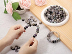 ZHIYUXI Black European Large Hole Beads Bulk for Jewelry Making 100PCS Spacer Glass Beads for Charms Bracelet Making Necklace Pens DIY Craft - color: E-Black Mix