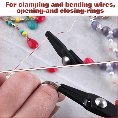 5.5 Inch Mini Flat Nose Pliers Thin Duckbill Pliers with Smooth Jaw for Jewelry Craft Making Beading Hobby Work Craft Supplies - style: Flat Nose Pliers