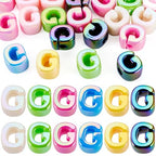Beadthoven 20pcs Big Letter G Beads Large Hole Bubble Alphabet Acrylic Beads Charm Iridescent Plastic G Shape Loose Chunky Spacers for Jewelry Making Bracelet Necklace Keychains Shoelaces Crafts - color: G