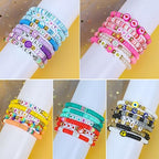LUYI 32 Pcs Preppy Jewelry Bracelets for Women Clay Bead Colorful Surfer Heishi Bracelet Set Stackable Beaded Friendship Stretch Bracelets Boho Y2K Summer Beach Elastic Layering Bracelets - style: 32PCS-Bracelets
