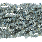 90 Inches Labradorite Irregular Shaped Crystal and Healing Tumbled Chip Stone Beads for Jewelry Making - color: Grey-Labradorite