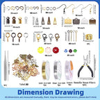 Glarks 1616Pcs Making Supplies Kit with Jewelry Tools, Includes Pliers, Jewelry Wires, Charm Pendants, Jewelry Findings for Jewelry Making and Repair - size: 1587pcs