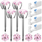 Nunpag 12 Pcs Ear Piercing Kit Disposable Ear Piercing Gun Kit with 4 Pcs 6 Prong Setting Cubic Zirconia Earrings Stud 316L Stainless Steel Easy to Use at Home Self Ear Piercer Gun Kit Tool, Silver - color: Silver-Pink
