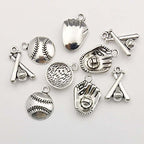 Youdiyla 60pcs Baseball Theme Charms Collection - Mixed Antique Silver Bat Glove Ballgame Sports Ball Softball Metal Alloy Pendants for Jewelry Making DIY Findings (HM130) - color: Baseball Charms