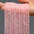 2 Strands (300PCs) Natural Pink Quartz Rondelle Beads, 2 * 4mm Gemstone Loose Spacer Abacus Disk Beads for DIY Bracelet Necklace Earrings Jewelry Making, Craft Supplies Beading Kit - color: Pink Quartz, size: 2*4MM