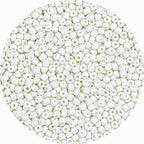 2mm Glass Seed Beads Bulk, Beige 12/0 Tiny Round Seed Bead, Small Mini Pony Craft Beads for Bracelet Necklace Wrist Jewelry Making Beading Weaving DIY Crafts Supplies - color: Beige