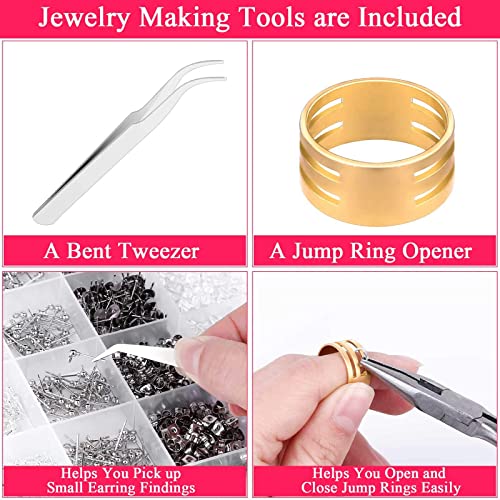 Cludoo Earring Making Kit - 2393 Pcs Hypoallergenic Earring Hooks, Posts, Backs, Studs & Tools for Jewelry DIY Making & Repair