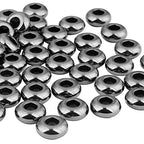 TUMBEELLUWA Natural Gemstone Beads for Jewelry Making, Rondelle Large Hole Loose Beads Pack of 15,Hematite(8x14 mm) - color: Grey