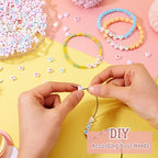 Cheriswelry 3500Pcs 7x7.5x4mm Heart Letter Acrylic Beads Colorful Alphabet Pony Loose Spacer Love Heart Beads for DIY Bracelet Necklace Jewelry Making - color: White Heart Letter Bead