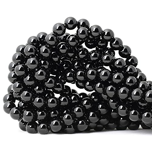 45PCS 8mm Black Smooth Polish Onyx Agate Gemstone Round Loose Beads for Jewelry Making 1 Strand 15" - color: Black Onyx, size: 8mm 45PCS