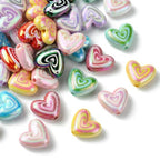 LiQunSweet 50 Pcs Colorful Acrylic Beads Rainbow Plated 17mm Acrylic Heart Beads Loose Beads Spacer for DIY Necklace Bracelet Jewelry Craft Making - color: Acrylic Rainbow Plated Heart Beads_50 Pcs