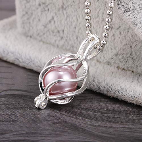 Mixed Pearl Cage Locket Pendants Set, Essential Oil Diffuser DIY Necklace Bracelet Jewelry Making Craft, Bulk Beads Aromatherapy Diffuser Charms Gifts for Women Girls - color: Random 30pcs Silver