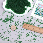 8/0 Glass Seed Beads Bulk, Green Transparent 3mm Tiny Round Craft Seed Bead, Small Mini Pony Beads for Jewelry Making Bracelet Necklace Wrist Beading Weaving Supplies, 2500pcs - color: Green Transparent