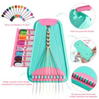 Friendship Bracelet Making Kit for Girls Ages 8-12, Kids Jewelry Making Kit with 28 Pre-Cut Threads and Letter Beads, Arts and Crafts for Kids, Birthday Easter Gifts for 6 7 8 9 10 11 12 Year Old - color: LightBlue/Pink