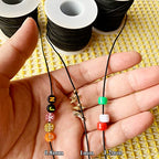 1mm Stretchy Bracelet String, QBJAYTY Strong Elastic String for Bracelets, Stretchy String for Beads Beading, Friendship Bracelet String Elastic Black White-4 Rolls - size: 1mm, style: black*2 white*2
