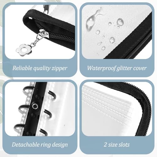 Jewelry Storage Book Set Transparent Travel Jewelry Organizer with Anti-Oxidation Pocket Traveling Necklace Earring Organizer for Ring, Bracelets, Postcard(120 Grids +75 Thicken PVC Zipper Bags)