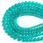 10MM 36PCS Natural Blue Amazonite Chalcedony Stone Crystal Loose Beads for Jewelry Making DIY Bracelet Necklace - color: Amazonite Chalcedony, size: 10mm