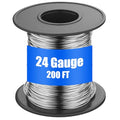 Therwen 200ft 24 Gauge Stainless Steel Wire for Gardening, Electroculture, Bonsai, Jewelry Making Beading DIY Craft Pure Bare Stainless Steel Wire Spool - size: 24 Gauge, 200ft
