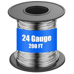 Therwen 200ft 24 Gauge Stainless Steel Wire for Gardening, Electroculture, Bonsai, Jewelry Making Beading DIY Craft Pure Bare Stainless Steel Wire Spool - size: 24 Gauge, 200ft