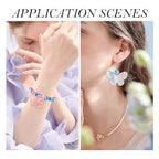100Pcs Acrylic Beads for Bracelet Jewelry Making Butterfly Beads Bubblegum Chunk Beads Round Pearl Beads Kawaii Aesthetic Beads for Necklace Earring Keychain Chain Accessories 7-10mm - color: Purple & Blule