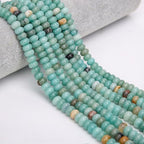 2 Strands (150PCs) Natural Amazonite Rondelle Beads, 5 * 8mm Gemstone Loose Spacer Abacus Disk Beads for DIY Bracelet Necklace Earrings Jewelry Making, Craft Supplies Beading Kit - color: Amazonite, size: 5*8MM
