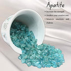 Apatite Pre Drilled Crystal Crushed Chips Beads for Bracelets Making, DIY Handmade Natural Healing Crystals (25 Inch Strand) - color: Apatite
