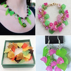 Crafans 100Pcs Frosted Acrylic Leaf Charms 24x22.5x3mm Transparent Plant Pendants Matte Clear Leaves Beads Charms for Jewelry Making (Green) - color: Green