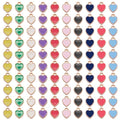 200 pcs Tiny Heart Enamel Charm Gold Plated Alloy Love Pendant Bracelet Earring Keychain Jewelry Crafts 6x8mm - color: Mixed