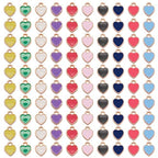 200 pcs Tiny Heart Enamel Charm Gold Plated Alloy Love Pendant Bracelet Earring Keychain Jewelry Crafts 6x8mm - color: Mixed