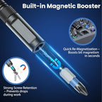 Ratcheting Screwdriver Set, 42PCS Magnetic Multi-Bit Driver with 6.2° Ratcheting Gear, T-Handle & Magnetic Booster, Extended Lever Handle, 40 S2 Steel Bits with Portable Case for Home Repair & DIY - size: 42 PCS