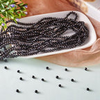 10 Strands Briolette Crystal Glass Beads 4x3mm Faceted Rondelle Opaque Glass Tiny Loose Spacer Beads 1300pcs for Bracelets Jewelry Making - color: Black, size: 4x3mm