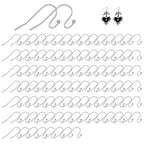 100Pcs Stainless Steel Earring Hooks French Hook Ear Wires for Earrings Jewelry Making Sterling Silver Wire Findings Dangle Pieces for DIY Craft Accessories