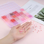 ZHIYUXI 7500Pcs Pink Glass Seed Beads Kit for Jewelry Making with Bugle Tube Bead 24 Colors Waist Embroidery Beads for DIY Bracelet Necklace Making Craft Beading Kit - color: E-Pink