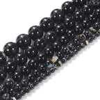 62Pcs Natural Crystal Beads Stone 6mm Black Stripe Onyx Agates Gemstone Round Loose Energy Healing Beads for Bracelet Necklace Earrings Jewelry Making - color: Black, size: 6MM