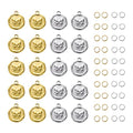 10pcs Gold Plated Stainless Steel Charms + 10pcs Steel Color Butterfly Charm Pendant Bulk with 40pcs Jump Rings - color: Butterfly Gold Silver